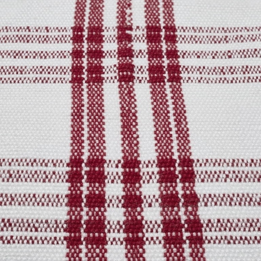 My Texas House Red Plaid Fringe Layering Rug 24x38 Indoor Outdoor - Picture 3 of 6